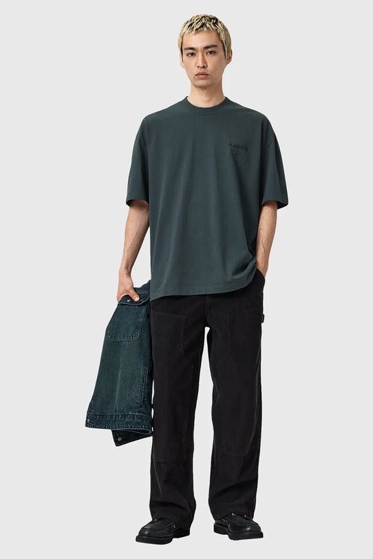 Bombažna kratka majica AllSaints FUTURE siva M006PD