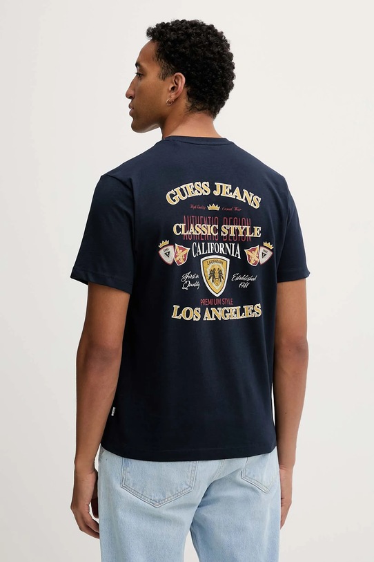 Guess Jeans t-shirt bawełniany nadruk granatowy M5BI41.K8FQ4
