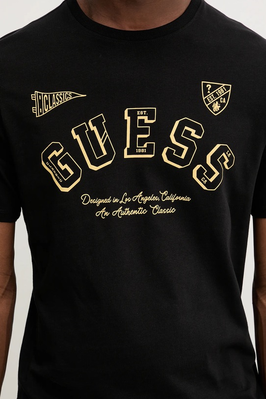 Bombažna kratka majica Guess Jeans M5BI43.K8HM0 črna