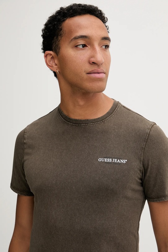 Guess Jeans t-shirt bawełniany brązowy M5BI27.K8HM0