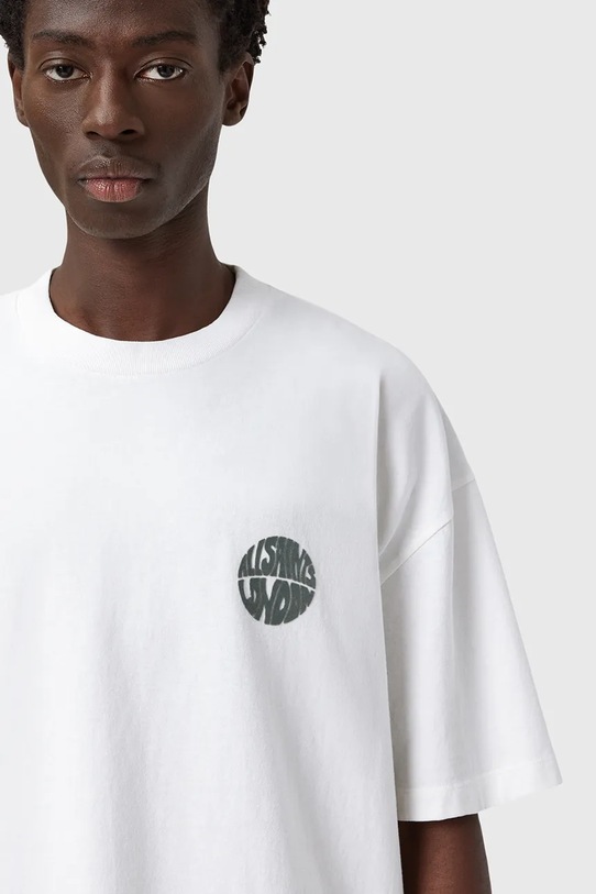 AllSaints t-shirt bawełniany WAVED M016JD biały AW25