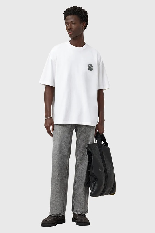 AllSaints t-shirt bawełniany WAVED M016JD biały