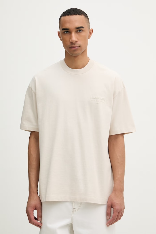 AllSaints t-shirt męski bawełniany XANDER beżowy M030JC