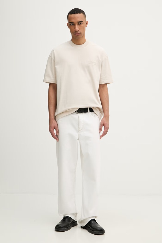 AllSaints t-shirt męski bawełniany XANDER M030JC beżowy AA00