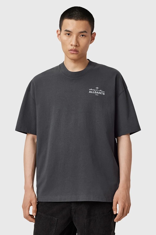 AllSaints t-shirt bawełniany HERALD czarny M015PD