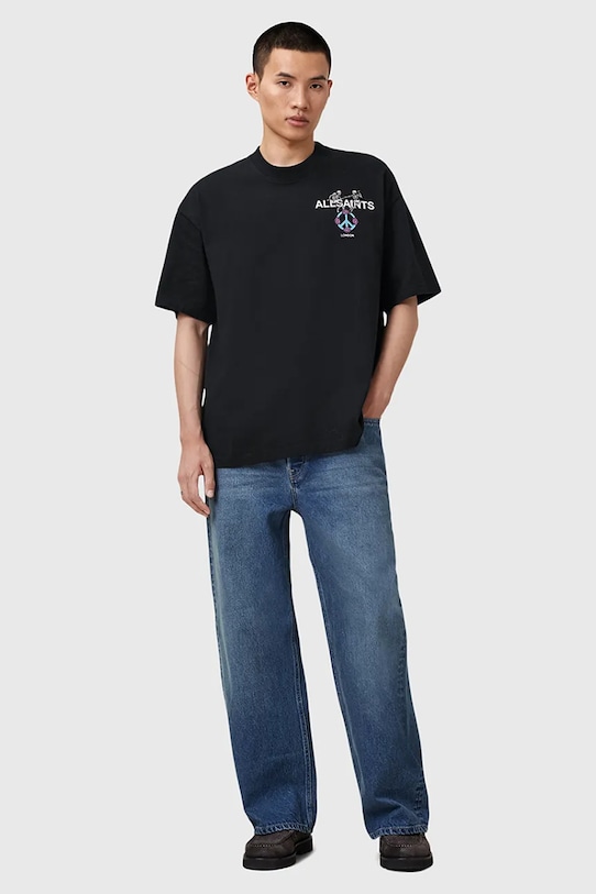 AllSaints t-shirt bawełniany REINCARNATE czarny M020PD