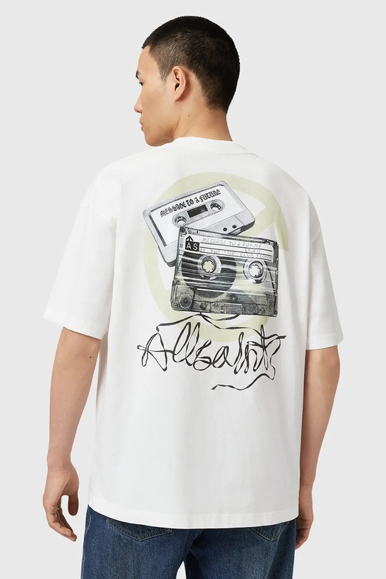 AllSaints t-shirt bawełniany REEL nadruk biały M019PD