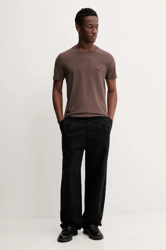 Abercrombie & Fitch t-shirt bawełniany KI124.5373.400 brązowy AW25