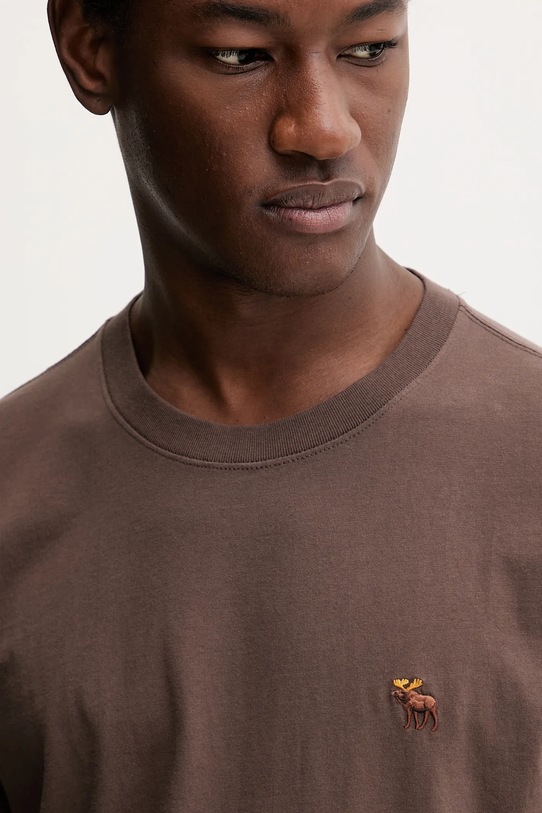 Abercrombie & Fitch t-shirt bawełniany brązowy KI124.5373.400