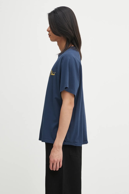 RHUDE t-shirt bawełniany Classique Raglan RHPF25TT16012 granatowy AW25
