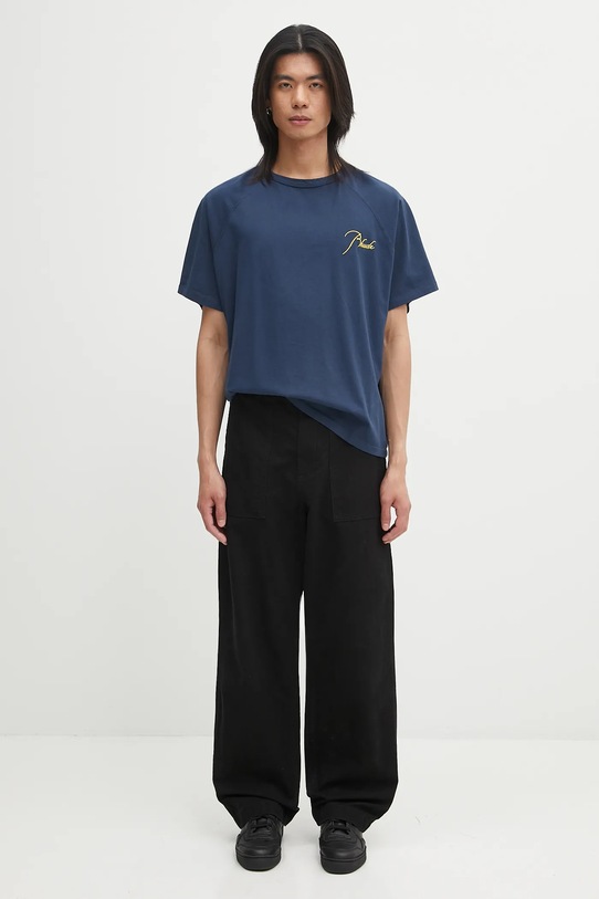 RHUDE t-shirt bawełniany Classique Raglan RHPF25TT16012 granatowy