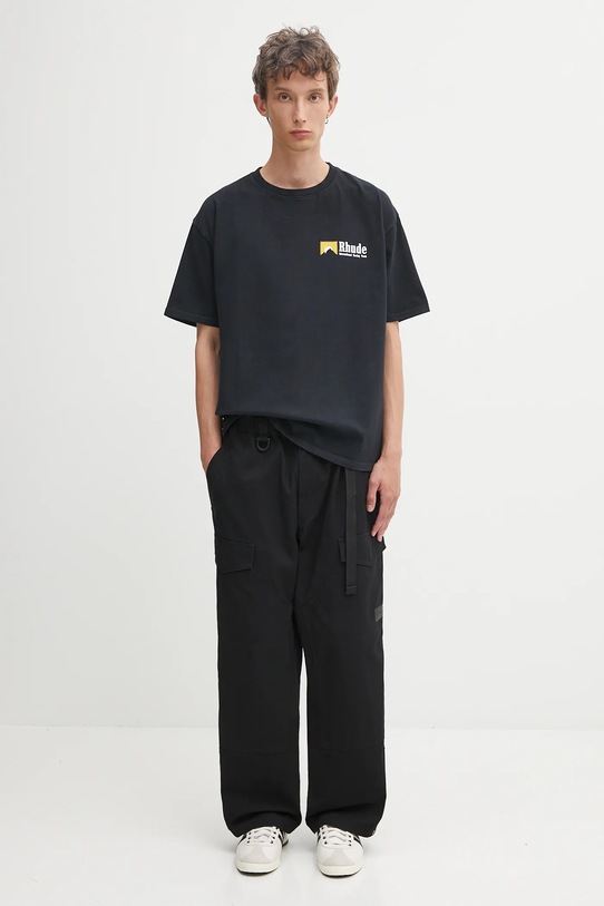 RHUDE t-shirt in cotone International Racing Logo nero RHPF25TT10012