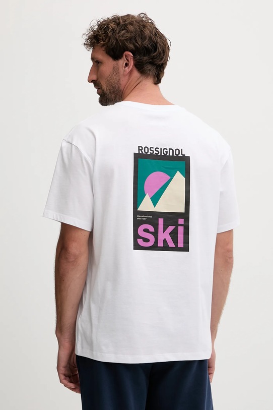 Rossignol t-shirt bawełniany WATERFALL RELAX nadruk biały RLOMY05