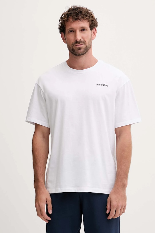 Îmbrăcăminte Rossignol tricou din bumbac WATERFALL RELAX RLOMY05 alb