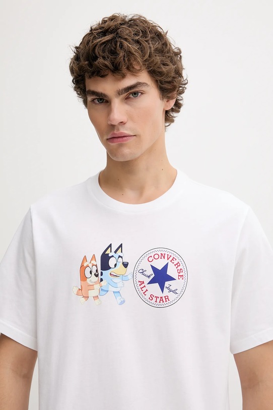 Converse t-shirt bawełniany BLUEY biały CVM5T501