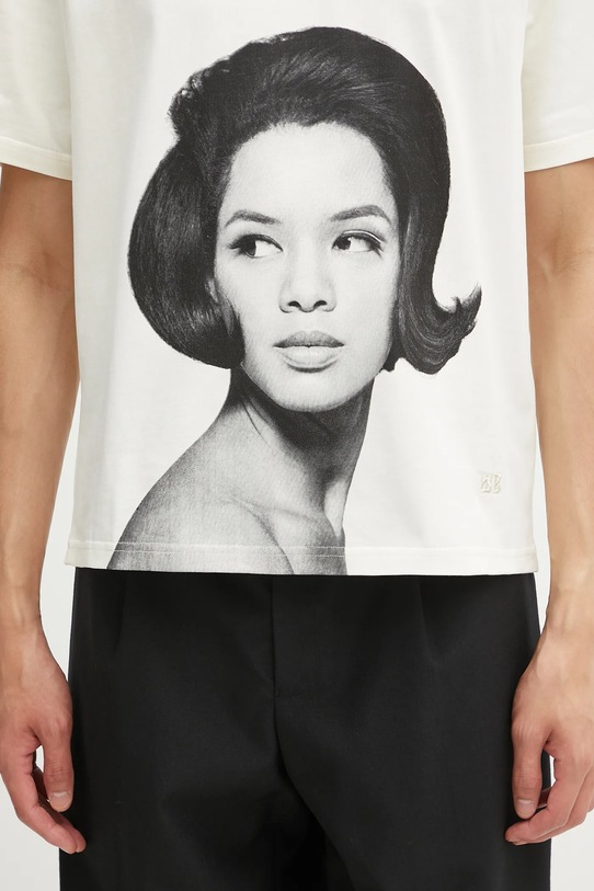 Βαμβακερό μπλουζάκι Wales Bonner Selah Oversized T Shirt μπεζ UA25JE29.JE01.100