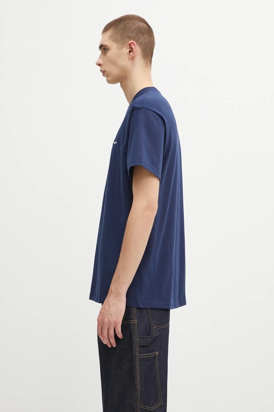 Carhartt WIP t-shirt bawełniany S/S Script Embroidery T-Shirt I030435.3CCXX niebieski AW25