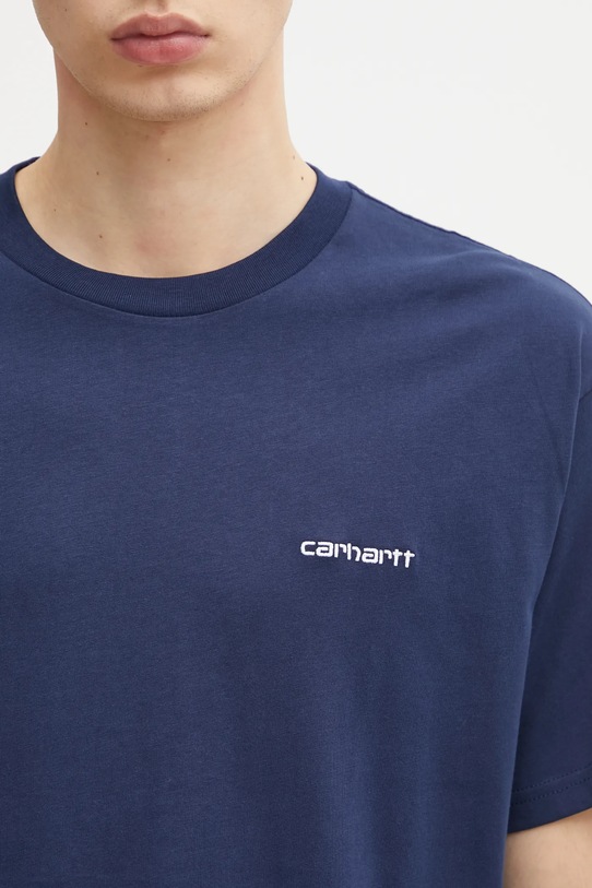 Carhartt WIP t-shirt bawełniany S/S Script Embroidery T-Shirt niebieski I030435.3CCXX