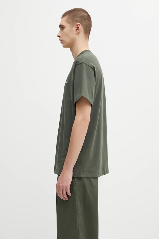 Carhartt WIP t-shirt bawełniany S/S Script Embroidery T-Shirt I030435.3CDXX zielony AW25