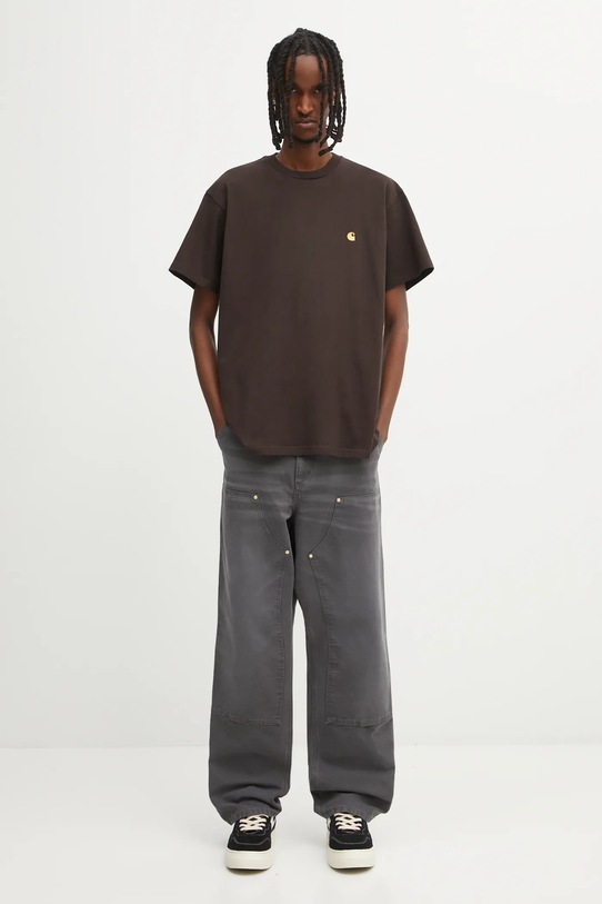 Carhartt WIP t-shirt bawełniany S/S Chase T-Shirt I026391.00WXX brązowy