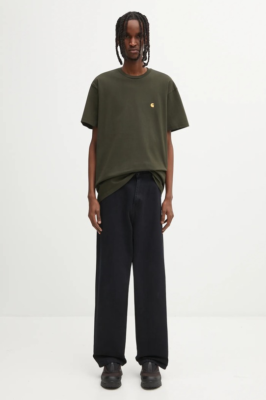 Carhartt WIP t-shirt bawełniany S/S Chase T-Shirt I026391.3CBXX zielony