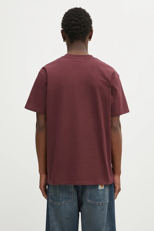 Îmbrăcăminte Carhartt WIP tricou din bumbac S/S American Script T-Shirt I029956.33KXX burgundia