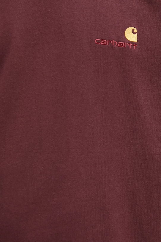 Carhartt WIP tricou din bumbac S/S American Script T-Shirt burgundia I029956.33KXX