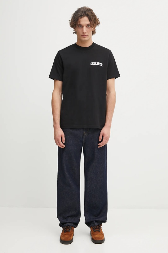 Carhartt WIP t-shirt bawełniany S/S University Script T-Shirt I036110.0D2XX czarny