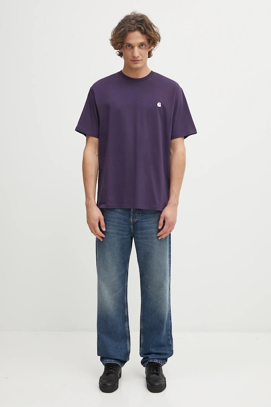 Carhartt WIP t-shirt bawełniany S/S Madison T-Shirt I033000.39FXX fioletowy