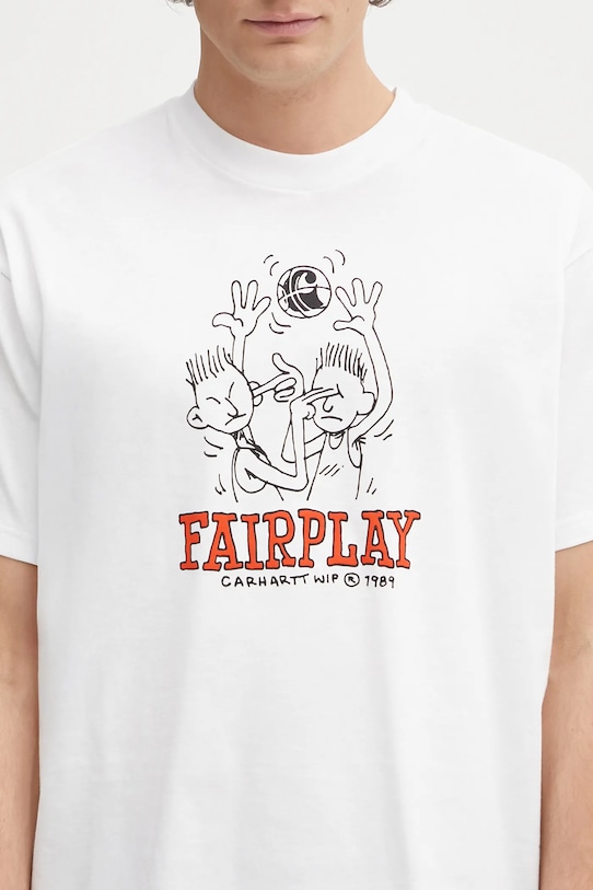 Carhartt WIP t-shirt bawełniany S/S Fairplay T-Shirt biały I035433.02XX