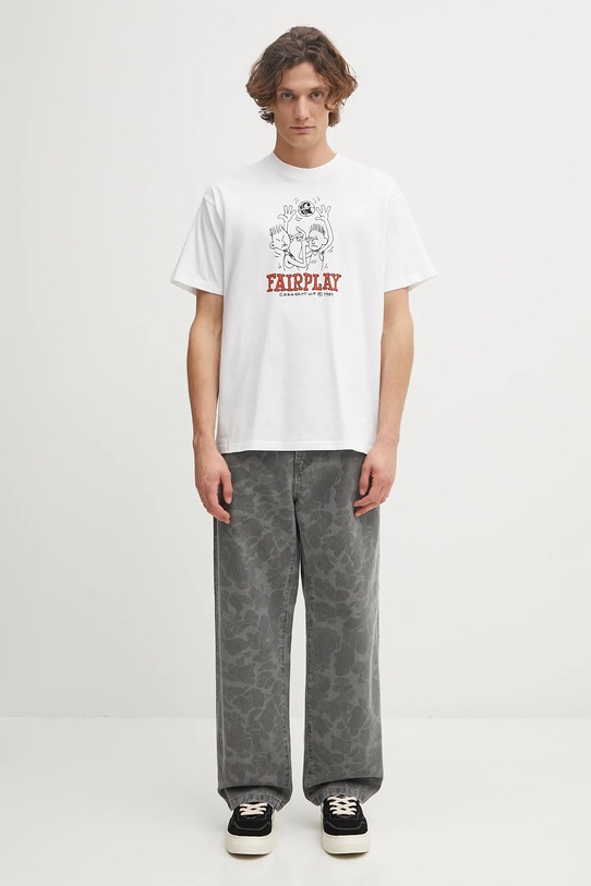 Carhartt WIP t-shirt bawełniany S/S Fairplay T-Shirt I035433.02XX biały