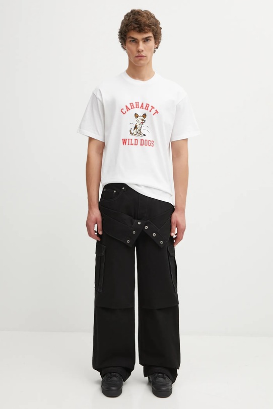 Βαμβακερό μπλουζάκι Carhartt WIP S/S Wild Dog T-Shirt I035450.02XX λευκό