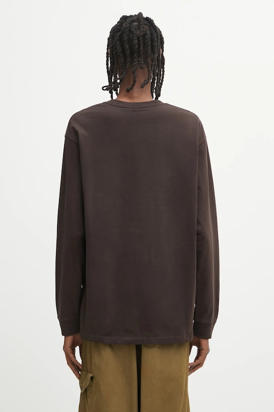 Odzież Carhartt WIP longsleeve bawełniany L/S Chase T-Shirt I026392.00WXX brązowy