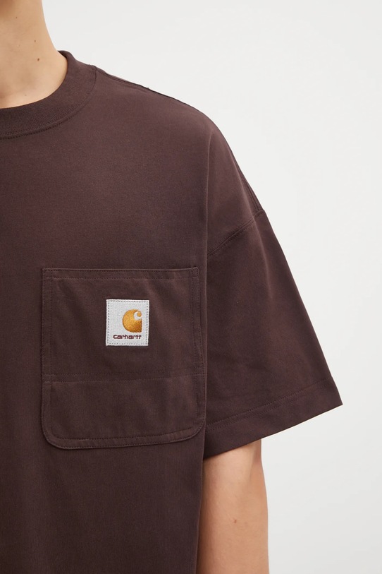 Бавовняна футболка Carhartt WIP S/S Work Pocket T-Shirt коричневий I035523.33HXX