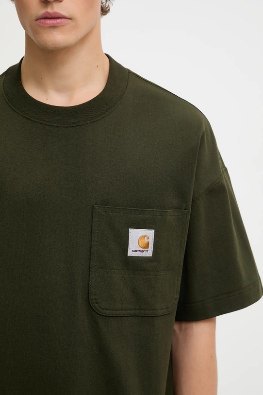 Памучна тениска Carhartt WIP S/S Work Pocket T-Shirt зелен I035523.49XX