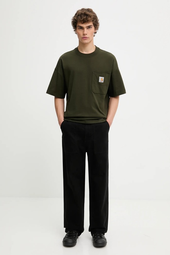 Памучна тениска Carhartt WIP S/S Work Pocket T-Shirt I035523.49XX зелен