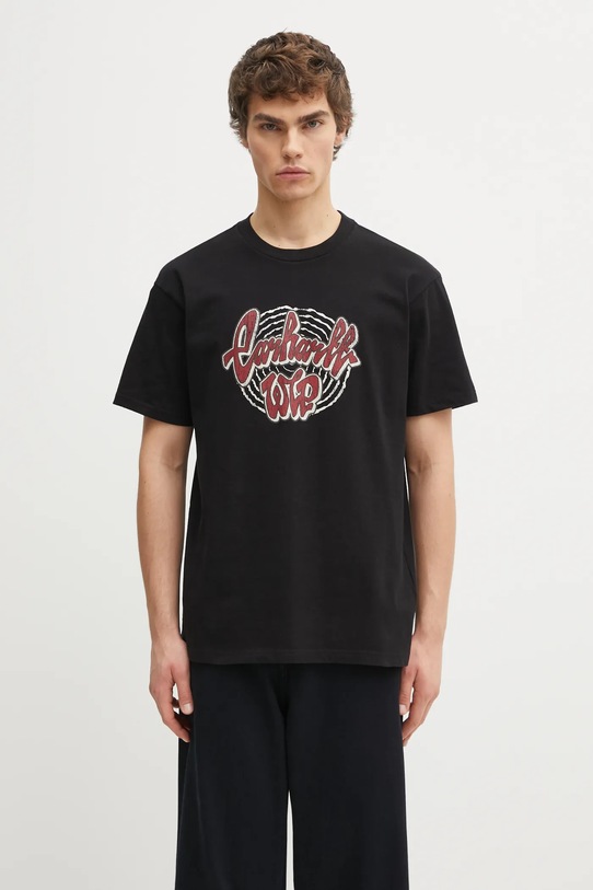 Odzież Carhartt WIP t-shirt bawełniany S/S Chedda T-Shirt I035428.8960 czarny