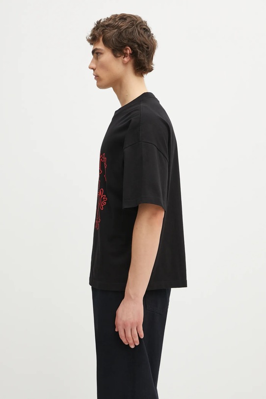 Carhartt WIP t-shirt bawełniany S/S Hackwork T-Shirt I035434.8960 czarny AW25