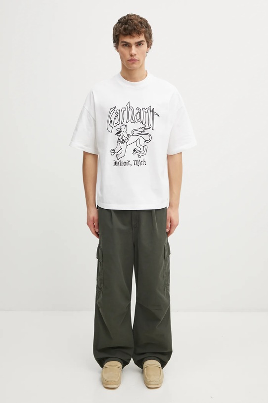 Carhartt WIP t-shirt bawełniany S/S Hackwork T-Shirt I035434.260 biały