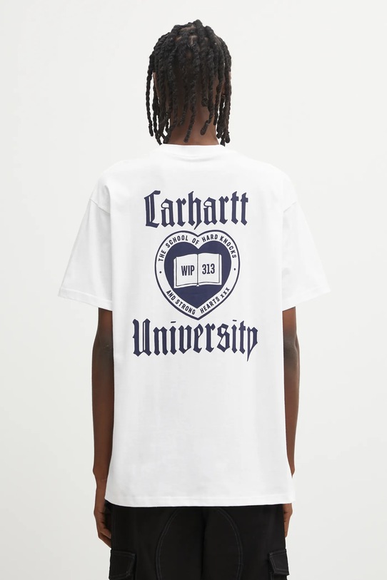 Carhartt WIP t-shirt bawełniany S/S Schooling T-Shirt nadruk biały I035453.02XX
