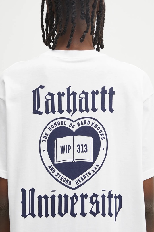 Carhartt WIP t-shirt bawełniany S/S Schooling T-Shirt biały I035453.02XX