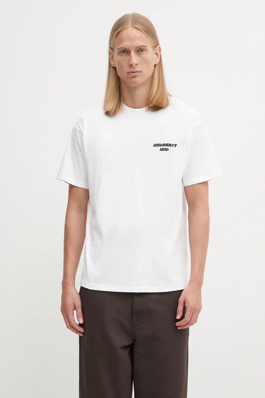 Odzież Carhartt WIP t-shirt bawełniany S/S Wiptopia T-Shirt I035492.02XX biały