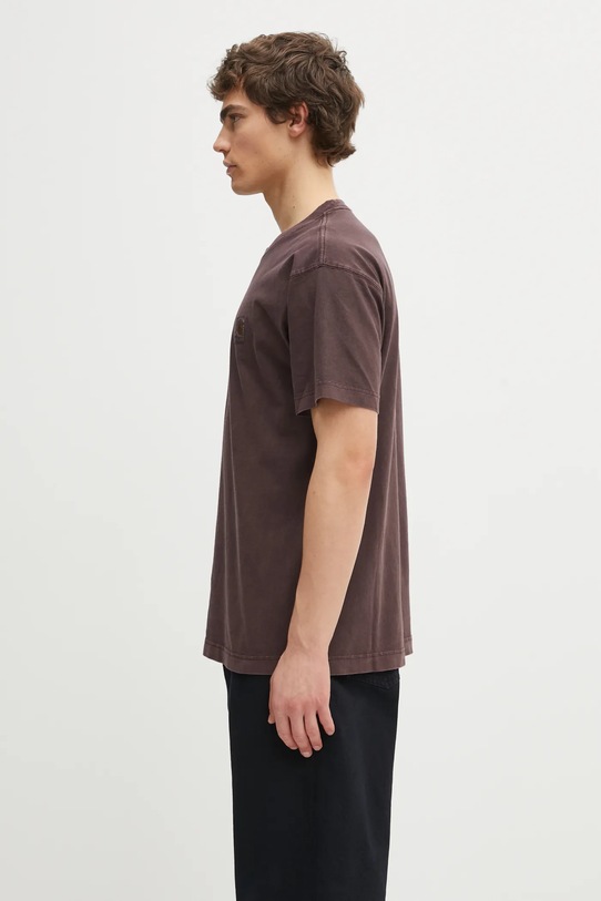 Carhartt WIP t-shirt bawełniany S/S Vista T-Shirt I030780.33HGD brązowy AW25