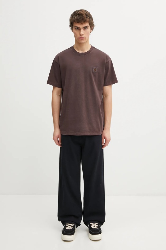 Carhartt WIP t-shirt bawełniany S/S Vista T-Shirt I030780.33HGD brązowy