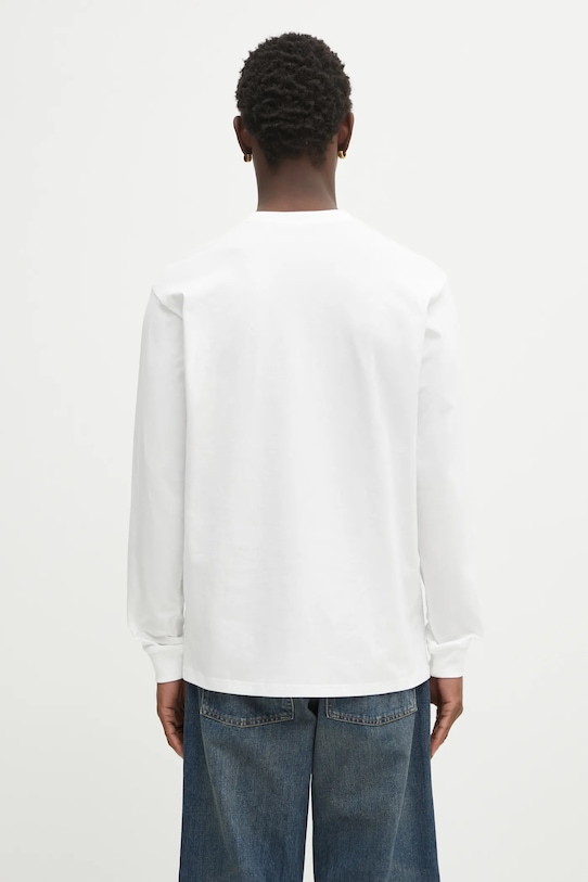 Oblečení Bavlněné tričko s dlouhým rukávem Carhartt WIP L/S Pocket Heart T-Shirt I035300.1WZXX bílá