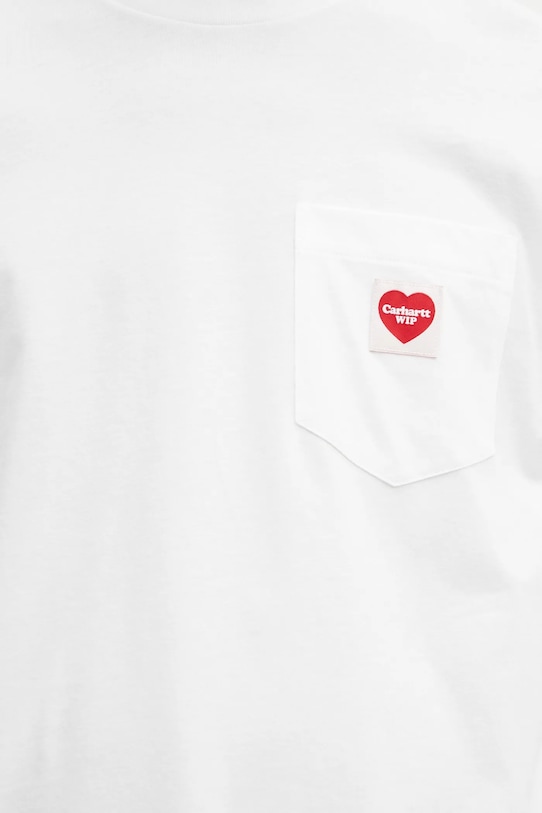 Carhartt WIP longsleeve bawełniany L/S Pocket Heart T-Shirt biały I035300.1WZXX