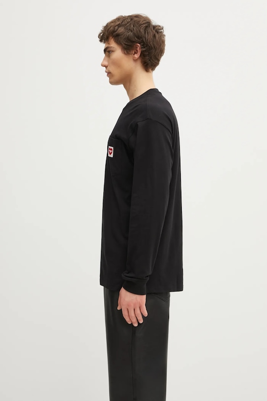 Βαμβακερή μπλούζα με μακριά μανίκια Carhartt WIP L/S Pocket Heart T-Shirt I035300.1V2XX μαύρο AW25