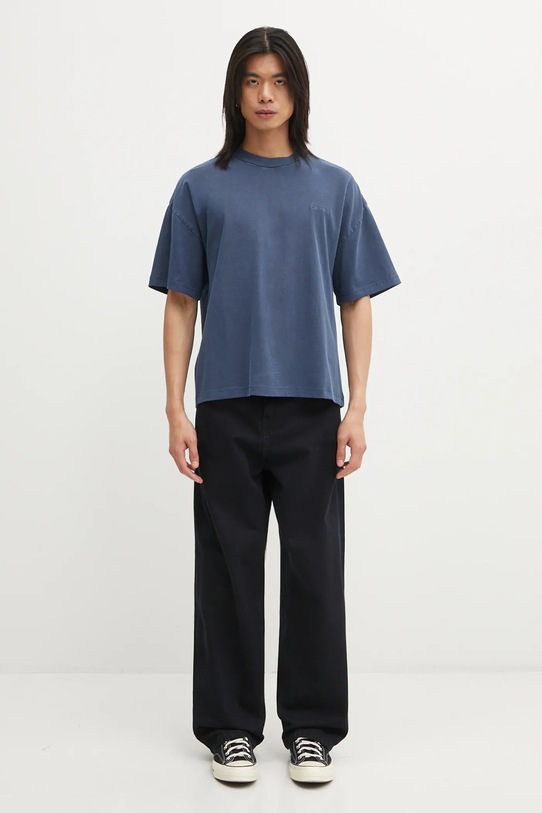 Carhartt WIP t-shirt bawełniany S/S Benton T-Shirt I035590.VQGD niebieski