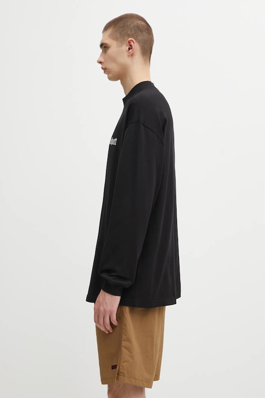 Carhartt WIP cotton longsleeve top L/S Schooling Mockneck T-Shirt I035447.K02XX black AW25