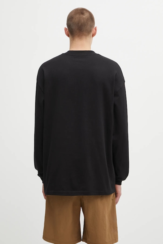 Clothing Carhartt WIP cotton longsleeve top L/S Schooling Mockneck T-Shirt I035447.K02XX black